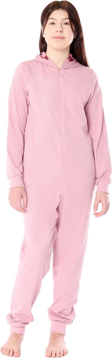 Ladeheid Meisjes Overal slapen Pyjama - met Capuchon - Lange mouwen - Lange broek - Katoen - LA-LA40-233-PJ - Roze Varkentje - 158