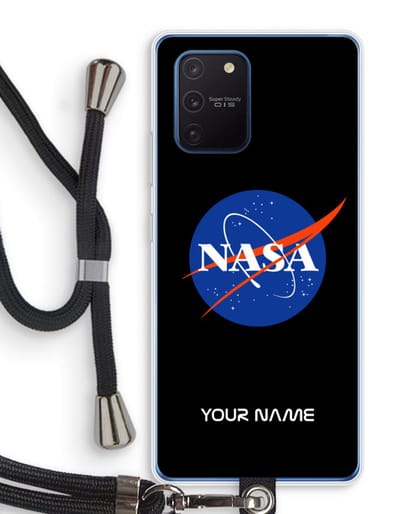 Gepersonaliseerd - Case Company® - Hoesje met koord geschikt voor Samsung Galaxy Note 10 Lite hoesje met Koord - NASA - Telefoonhoesje met Zwart Koord - Bescherming aan alle Kanten en Over de Schermrand