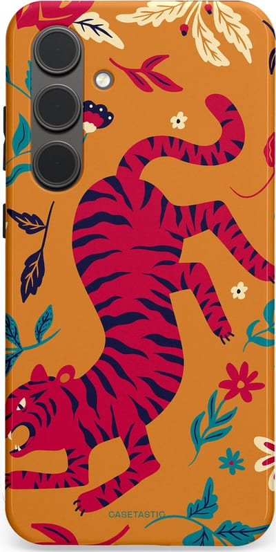Casetastic Hoesje Geschikt voor Samsung S24 Plus - Stijlvolle Beschermende Duo-layer Case - Zonnetijger