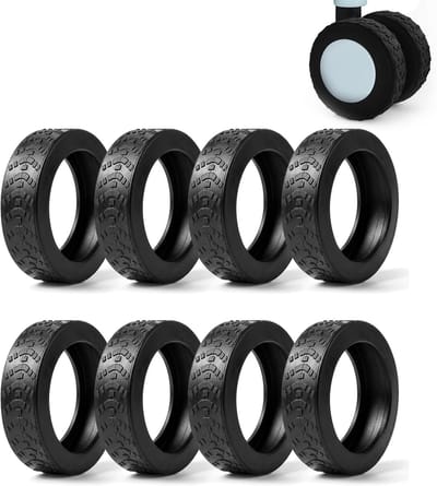 8 stuks kofferwielen, rubberen bescherming, koffer, wielbescherming, siliconen koffer, wielhoes, siliconen wielbescherming, dempend, antislip, waterdicht
