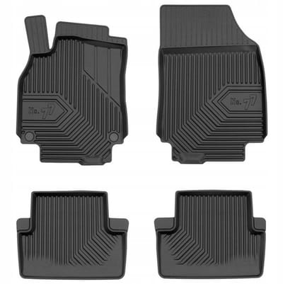 Frogum No.77 Automat / Vloermat - 3D Pasvorm - Geschikt voor Renault Fluence 2009-2016 - TPE Rubber - 4-delig - Hoge Rand 4cm - Zwart