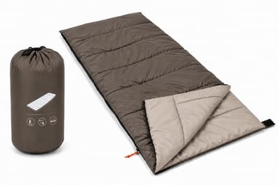HEM Slaapzak Envelop Taupe – Zomer Slaapzak – Inclusief Opbergzak – Camping – Festival – Logeren – Inclusief HEM Microvezeldoekje