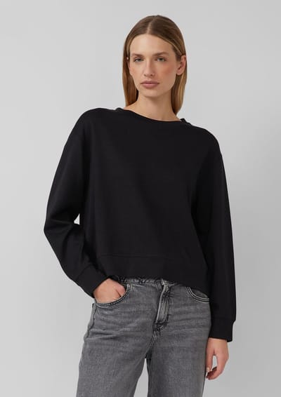 s.Oliver - female - Relaxed fit cropped sweatshirt van katoenmix