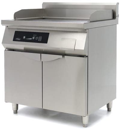 Inductie Grillplaat 700 - Glad en Gegroefd - 10000W - Dubbel - met Onderstel