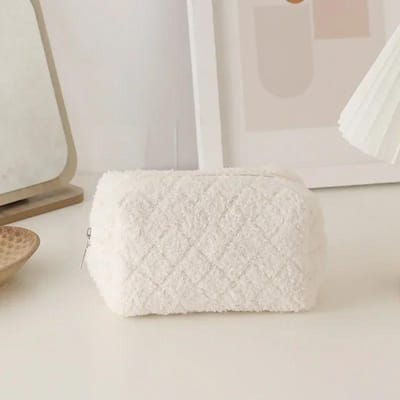 1 st. Meisjes zachte reis cosmetische tas organizer case schattige dame make-up case benodigdheden effen kleur pluche make-up tas voor vrouwen