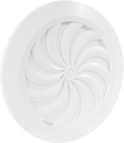 Ventilatierooster Rond - Afvoerrooster Muurrooster - Luchtcirculatie Verbeteren - Met Insectenwering - 100 mm Diameter - Wit