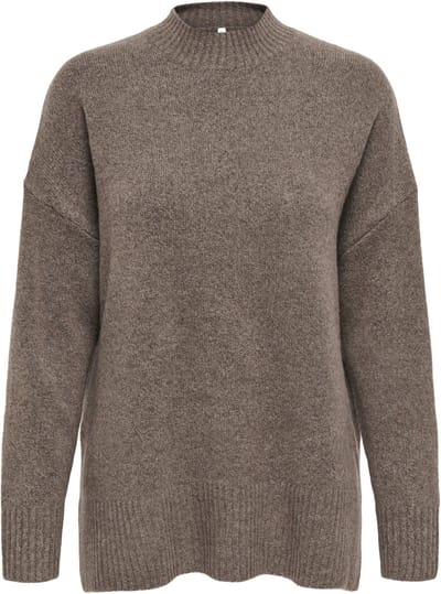 Only Trui Onlhazel Ls Highneck Overs Pull Knt 15352853 Brown Lentil Dames Maat - M