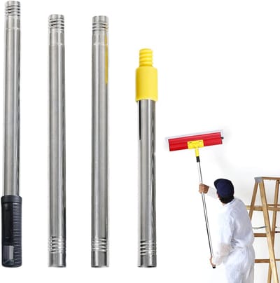 Telescoopstang - Uittrekbare stang - Schoonmaken - Roestvrij staal - 120 cm - Zilver