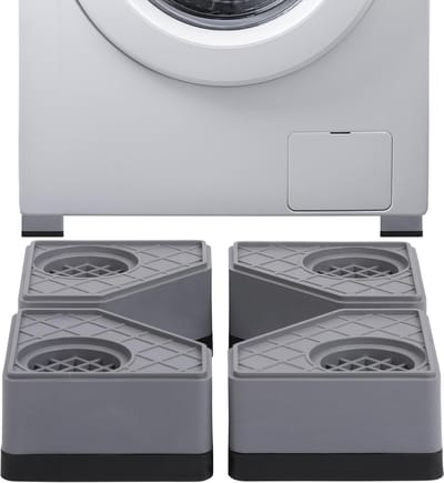 4-delige Anti-Vibratie Onderzetters geschikt voor Wasmachine & Droger – Rubberen Stabilisator, Anti-Slip, Anti-Geluid & Anti-Schok, Tegent Werkinstabiliteit en Trillingen