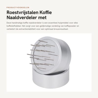 Dailygoods- Koffie Naaldverdeler Effectieve Dispersie - Roestvrij Staal - Handmatig Roergereedschap - Consistente Druk - Duurzaam - Ideaal voor Thuis/Kantoor - Koffie Tamping Tool