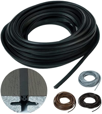 Terrasvoegband met anti-rekdraad voor WPC en hout - 5-7 mm, zwart, 1 meter