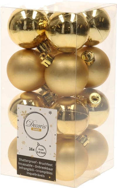 Decoris kleine kerstballen - 48x st - goud - 4 cm - kunststof - kerstversiering