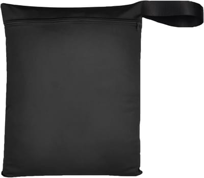 Waterdichte Herbruikbare Waszak 50 x 40 cm met Rits voor Gym, Zwemmen en Reizen - Zwart