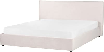 LAVAUR - Bed met opbergruimte - Gebroken wit - 180 x 200 cm - Fluweel
