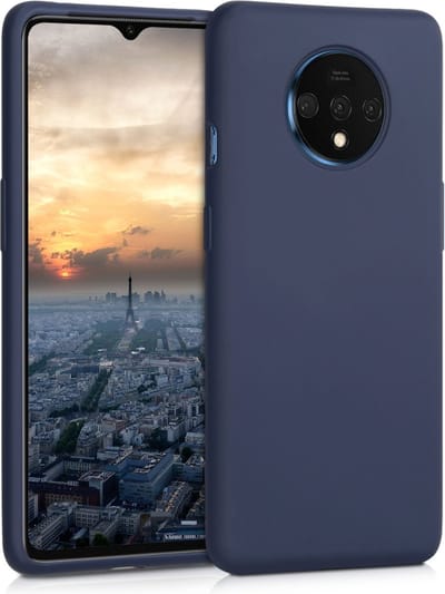 kwmobile telefoonhoesje geschikt voor OnePlus 7T - Hoesje met siliconen coating - Smartphone case in marineblauw
