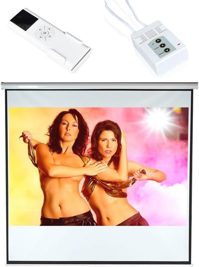 Gemotoriseerd Projectiescherm 203x203CM voor Home Cinema – HDTV Wandprojectie met Afstandsbediening
