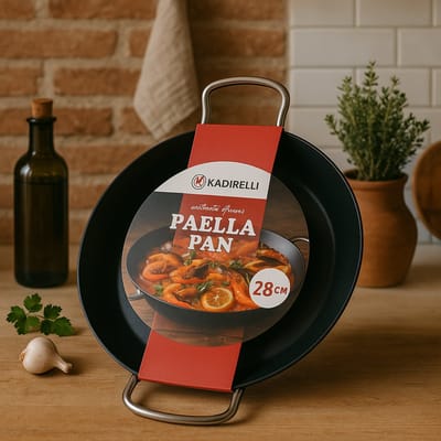 Kadirelli Paellapan – 28 cm – Staal – Geschikt voor alle warmtebronnen