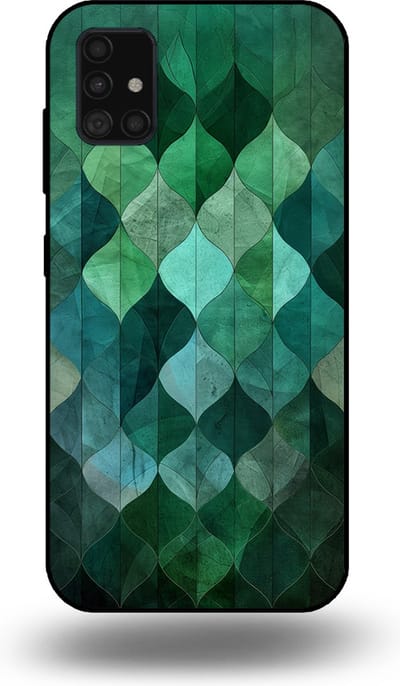 Smartphonica Telefoonhoesje geschikt voor Samsung Galaxy A51 met groene bladeren opdruk - TPU backcover case green leaf design - Groen geschikt voor Samsung Galaxy A51