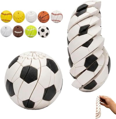 Ulisem - Fidget speelgoed in balvorm - Miniatuur sportbal die roteert - Stille sensorische fidget - Helpt bij stress en spanning - Draagbaar voor onderweg - Voor kinderen en volwassenen - Cadeau voor sportfans - Voetbal