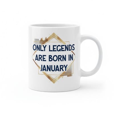 Only Legends Are Born in January Verjaardagsmok – Stijlvolle Quote Keramische Koffiemok – 330 ml
