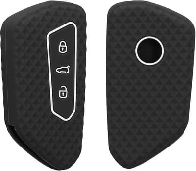 kwmobile autosleutel hoesje geschikt voor VW Golf 8 3-knops autosleutel hoes - TPU autosleutel behuizing - Beschermende auto sleutel case - Sleuteletui in mat zwart