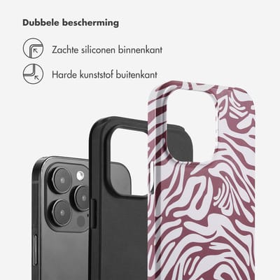 Selencia Hoesje - Geschikt voor Apple iPhone 14 Pro Max - Backcover - Trippy Swirl Dark Rose