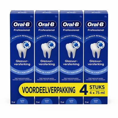 Oral-B Professionele Tandpasta Glazuurversterking – Voordeelverpakking 4 Stuks (4 x 75 ml)