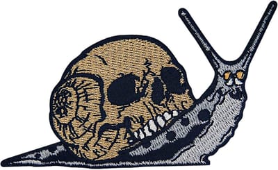 Embleem Skull Slak Patch 8,5 x 5,5 cm - Geborduurd - Sterke achterkant - Ideaal voor kleding - ShopVlot