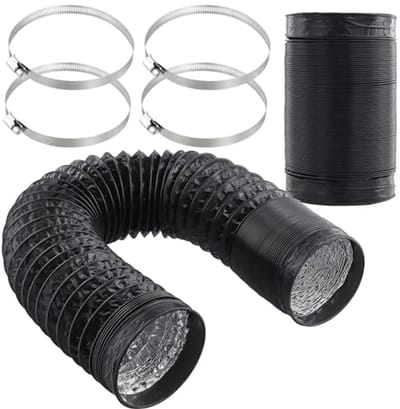 Flexibele Afvoerslang 2m x 100mm met Slangklemmen - Ideaal voor Afzuigkappen en Drooginstallaties