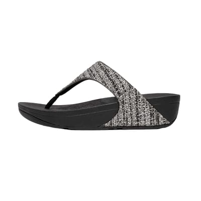 Fit Flop Dames/Dames Lulu Shimmer Weave Toe Post Sandalen (Zwart)