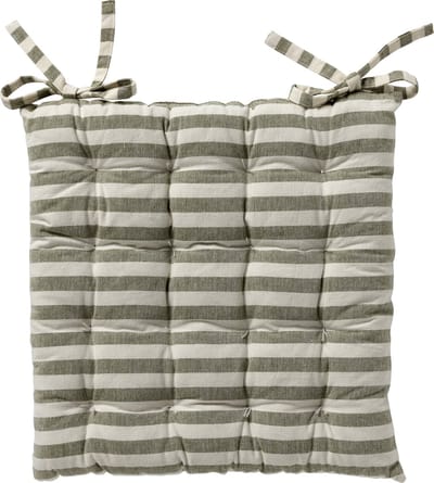 Dutch Decor - COOPER- Matraskussen met gestreept motief- Olive Branch - vierkant - 40x40 cm - Zitkussen