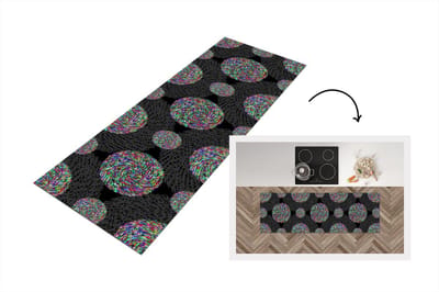 Keukenloper - Loper keuken - Regenboog - Design - Cirkel - Patronen - 150x50 cm - Keukenloper vinyl