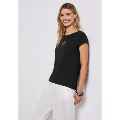 Basic shirt met tekst