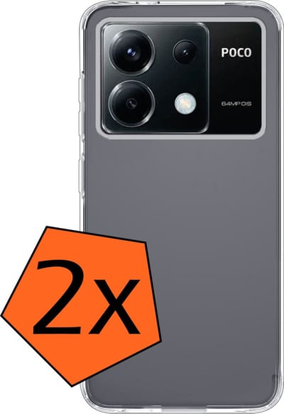 Hoes - 2 Stuks - Geschikt voor Xiaomi Poco X6 5G - Sterk & Shockproof - Case Siliconen - Back Cover - Telefoon Hoes - Transparant