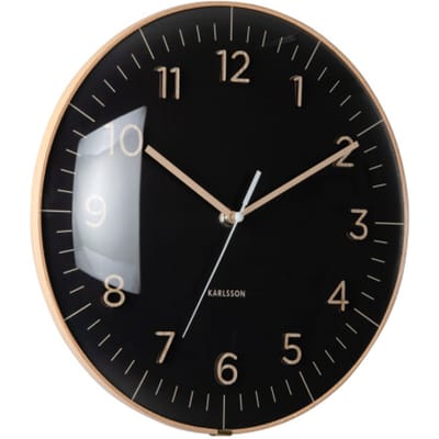 Karlsson Wandklok Esencia Dome - Zwart - Ø30cm - Wandklok Modern