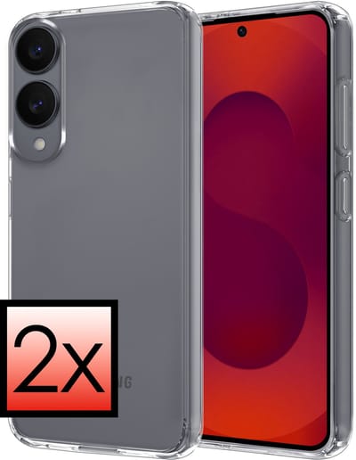 Hoesje - 2 Stuks - Geschikt voor Samsung Galaxy S25 Edge - Sterk & Shockproof - Case Siliconen - Back Cover - Telefoon Hoes - Transparant