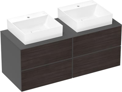 hansgrohe Xevolos E Console 1370/550 met 2 uitsparingen voor opzetwastafel geslepen 500/480 Leigrijs Mat, 54207760