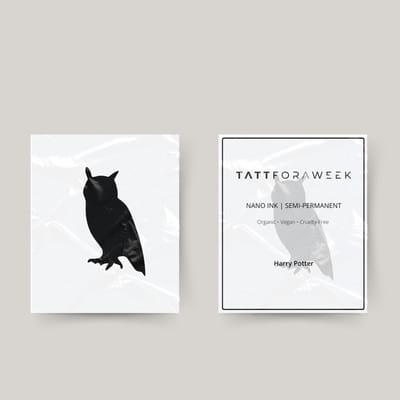 Tijdelijke tattoo uil Harry Potter | Neptattoo volwassenen | Tijdelijke tattoo voor volwassenen | Temporary tattoo | Plaktattoos voor volwassenen | Neptattoos | Probeer zorgeloos een tattoo | tattforaweek