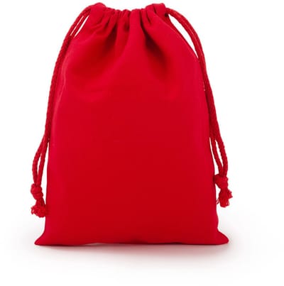 Set van 10 draagtassen, 7 x 10 cm, katoenen cadeauzakjes met trekkoord, geschikt voor verjaardagen, huwelijksgeschenken en sieraden.（Bright Red）