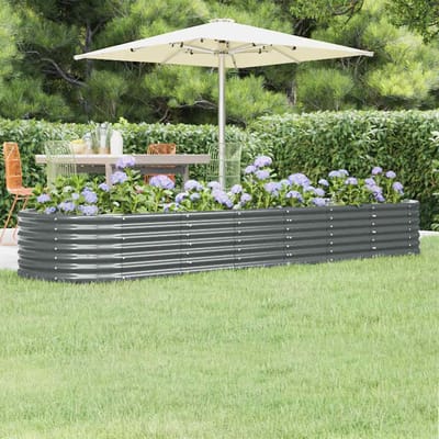 vidaXL - Plantenbak - 296x80x36 - cm - gegalvaniseerd - staal - antracietkleurig