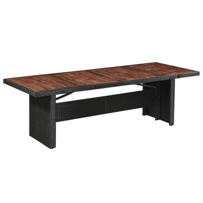vidaXL - Tuintafel - 240x90x74 - cm - poly - rattan - en - massief - acaciahout