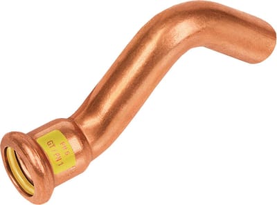 Bonfix Pressfitting roodkoper GAS Insteek passeerbocht �22 x 22 - insteek x press - (m-profiel)