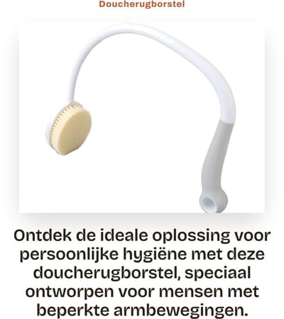 Dailygoods- Doucherugborstel U-vormig ontwerp - Rugborstel douche - Badborstel - Huidborstel - Lichtgewicht - Comfortabele grip