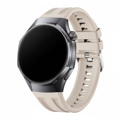 Siliconen bandje - geschikt voor Huawei Watch GT Runner 2 / GT 2(e) 46 mm / GT 3 / 4 / 5 (Pro) 46 mm / Watch 3 (Pro) / Watch 4 (Pro) / GT 6 (PRO) 46mm - beige