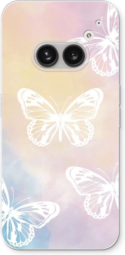 Case Company® - Hoesje geschikt voor Nothing Phone (2a) hoesje - White butterfly - Soft Cover Telefoonhoesje - Bescherming aan alle Kanten en Schermrand