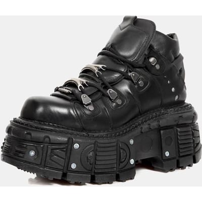 Punk Stijl Dames Schoenen Met Dikke Zool Voor Vrouwen Vetersluiting Ronde Neus Mannen Platform Sneakers Dames Dad Schoenen Gotische Enkellaarzen 36 black