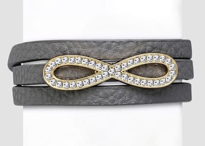Montebello Armband Julia Grey - PU Leer - Infinity - 11mm - 19cm