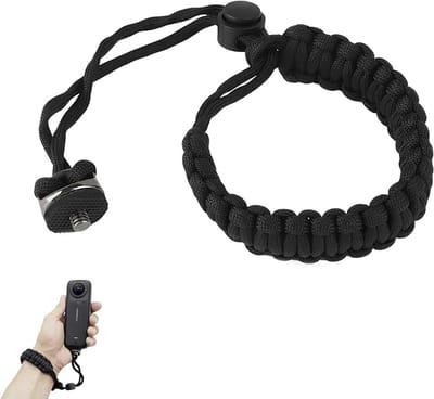 Verstelbare Camera Polsband voor Actiecamera's - Camera Strap Geschikt voor 360 X3 en Selfie Sticks (Zwart)