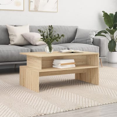 vidaXL - Salontafel - 90x55x42,5 - cm - bewerkt - hout - sonoma - eikenkleurig