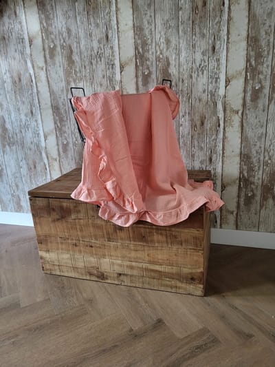 Hydrofiele doek XXL - Swaddle - Baby muslin swaddle - Kraamcadeau - Katoenen mousseline baby deken - Baby badhanddoek - Ruffels - 120x120 - Rose